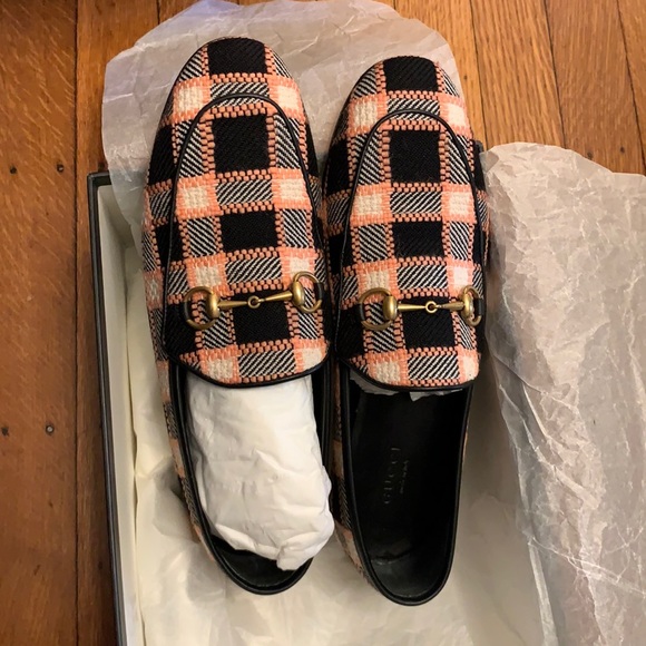 Gucci Jordaan Loafers Tweed Plaid - Picture 1 of 6